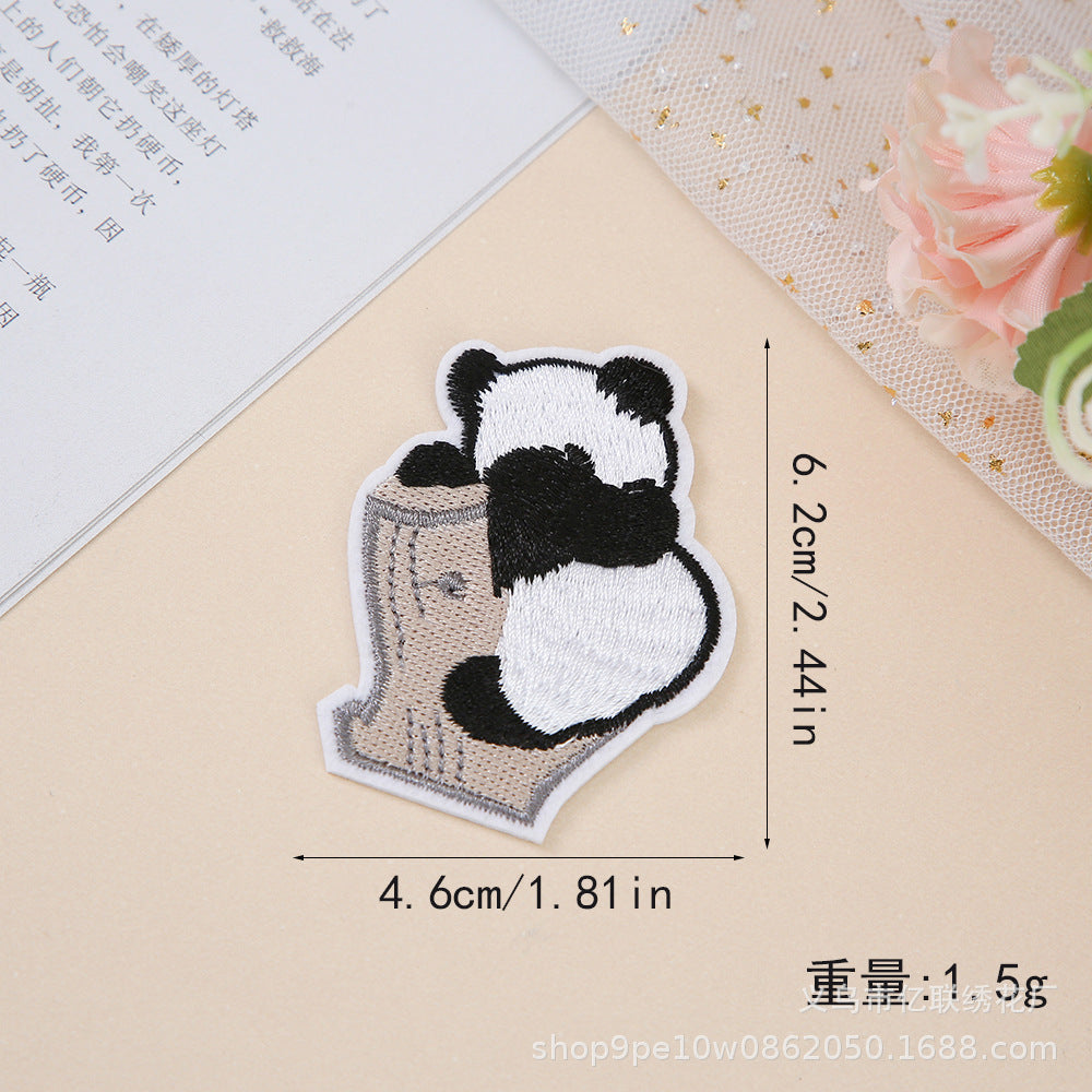Wholesale Cartoon Panda Embroidery Clothing Hole Patch